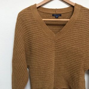 Mustard yellow off the shoulder sweater